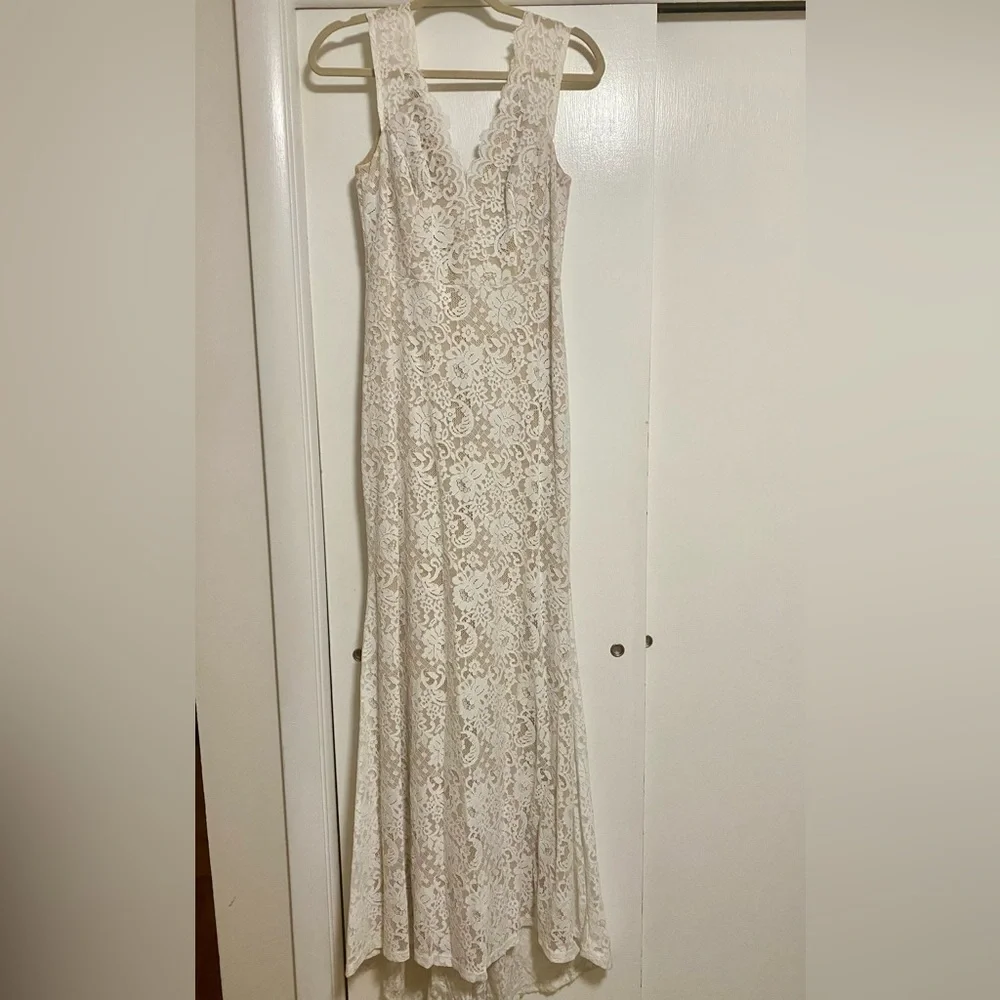Lulu's Spectacular Romance White Lace Sleeveless Mermaid Maxi Dress - Picture 3 of 9